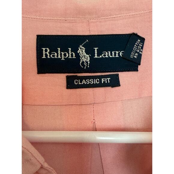 RALPH LAUREN Oxford Pink  Button Down Classic Dress Shirt Pony 17 1/2 36/37 - Picture 4 of 6